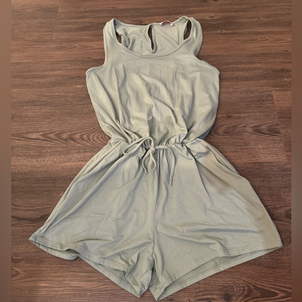Green Cotton Romper
